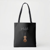 Muziekinstrument Elegant Violin Black White Tote Bag (Voorkant)
