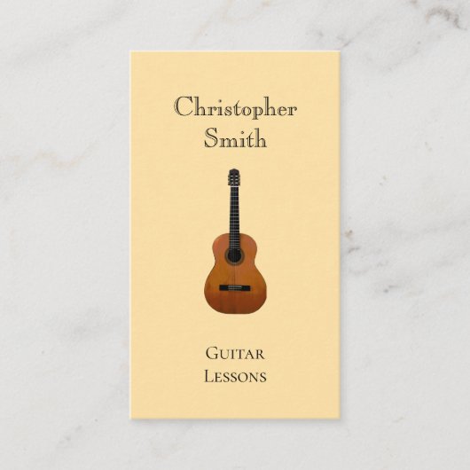 Muziekinstrument Gitaarlessen Leraar Visitekaartje (Voorkant)