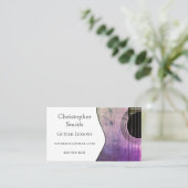 Muziekinstrument gitaarlessen Paarse Visitekaartje (Staand voorkant)