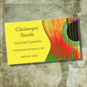 Muziekinstrument Guitar Lessons Yellow Red Visitekaartje