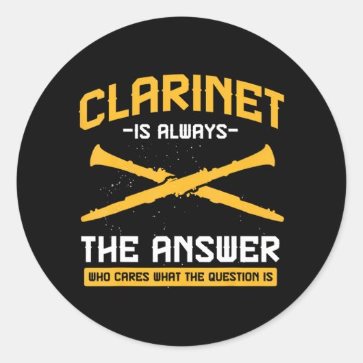 Muziekinstrument Marching Band Muziek Klarinet Ronde Sticker (Voorkant)