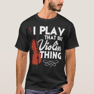 Muziekinstrument met dubbele bas-violist t-shirt