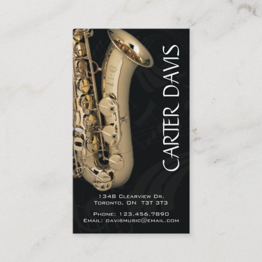 Muziekinstrument - Saxaphone Visitekaartje (Voorkant)