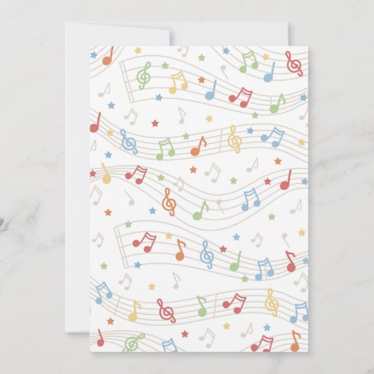 Muziekinstrument Sing Dance Play Verjaardagsfeest Kaart (Achterkant)