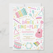 Muziekinstrument Sing Dance Play Verjaardagsfeest Kaart (Voorkant)