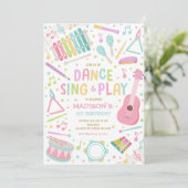 Muziekinstrument Sing Dance Play Verjaardagsfeest Kaart (Staand voorkant)