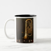 Muziekinstrument van Euphonium-messing met notatie Tweekleurige Koffiemok (Links)