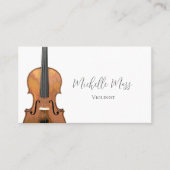 Muziekinstrument Violinist Elegant Visitekaartje (Voorkant)