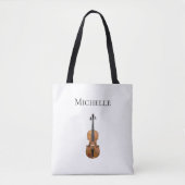 Muziekinstrument Viool Eenvoudig Klassiek Tote Bag (Voorkant)