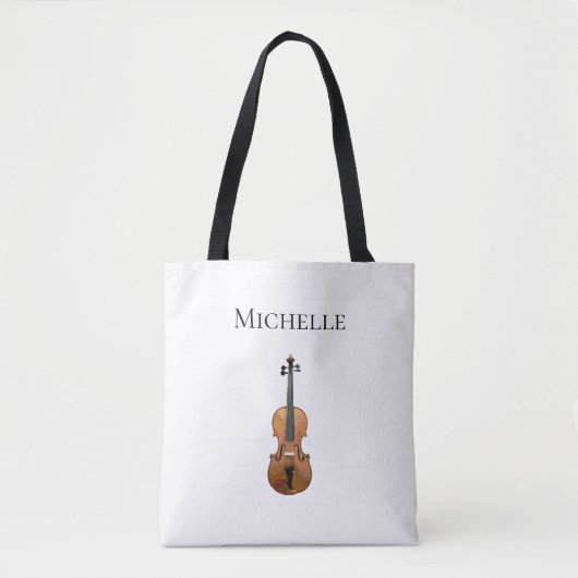 Muziekinstrument Viool Eenvoudig Klassiek Tote Bag (Voorkant)