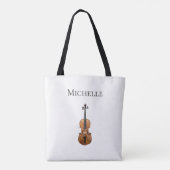 Muziekinstrument Viool Eenvoudig Klassiek Tote Bag (Achterkant)