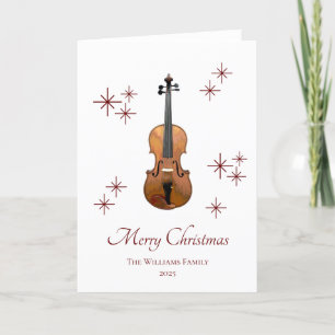 Muziekinstrument Viool Feestelijke Kerstmis Feestdagen Kaart