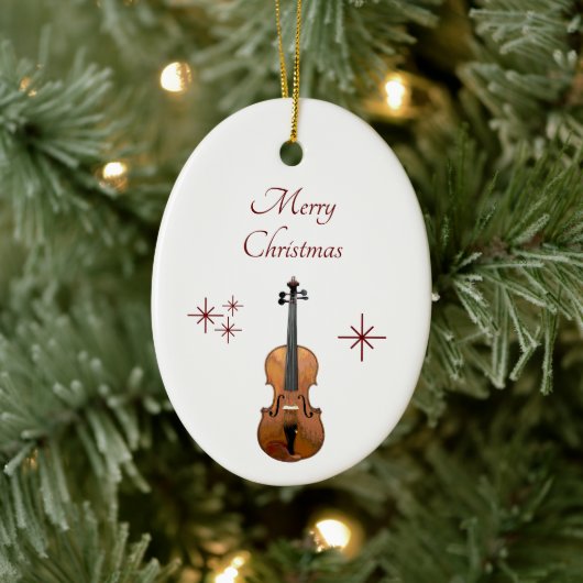 Muziekinstrument Viool Kerstmis Keramisch Ornament (Boom)