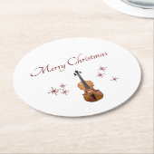 Muziekinstrument Viool Kerstmis Ronde Kartonnen Onderzetter (Gebogen)