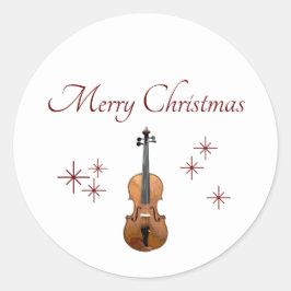 Muziekinstrument Viool Kerstmis Ronde Sticker