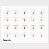 Muziekinstrument Viool Kerstmis Ronde Sticker (Vel)