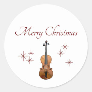 Muziekinstrument Viool Kerstmis Ronde Sticker