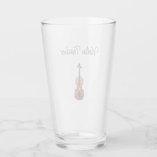Muziekinstrument Viool Leraar Leuke Typografie Glas (Achterkant)