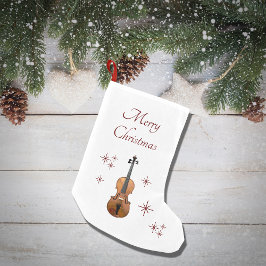 Muziekinstrument Viool Sneeuwvlokken Kerstmis Kleine Kerstsok