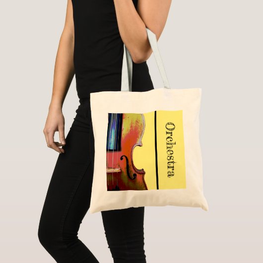 Muziekinstrument Vioolorkest Geel Tote Bag (Voorkant (product))