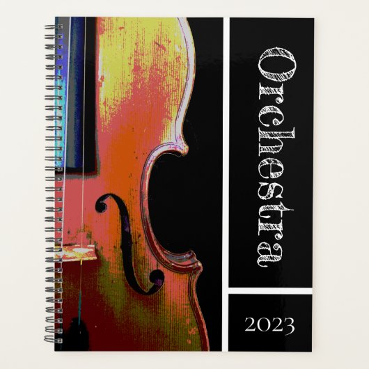 Muziekinstrument Vioolorkest Zwart Wit Planner (Voorkant)
