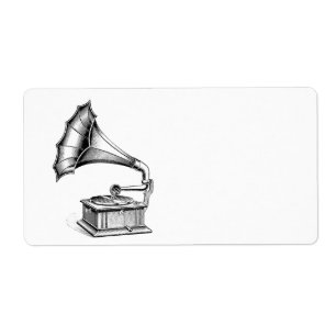 Muziekinstrument voor  fonografie Record Player Etiket