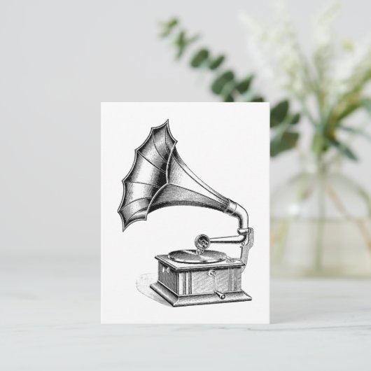 Muziekinstrument voor  fonografie-recorders briefkaart (Staand voorkant)