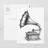 Muziekinstrument voor  fonografie-recorders briefkaart (Voorkant / Achterkant)