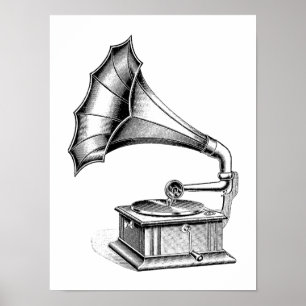 Muziekinstrument voor fonografie-recorders poster