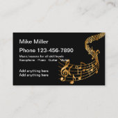 Muziekinstrument voor muziekopnames visitekaartje (Achterkant)