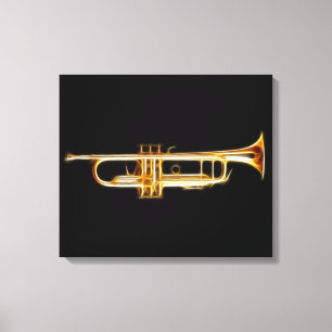 Muziekinstrument voor Trumpet Brass Horn Wind Canvas Afdruk