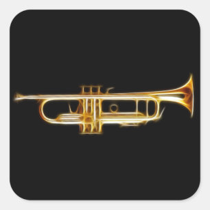 Muziekinstrument voor Trumpet Brass Horn Wind Vierkante Sticker