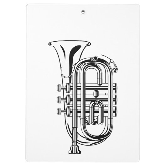 Muziekinstrument voor zwart-wit en witteschets klembord (Achterkant)