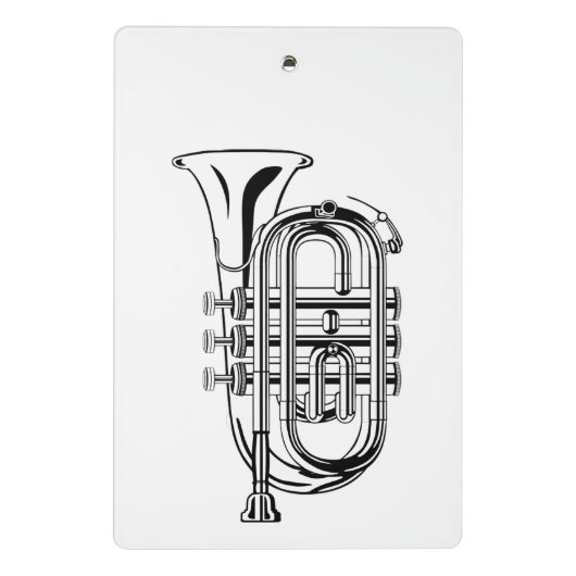 Muziekinstrument voor zwart-wit en witteschets mini klembord (Achterkant)