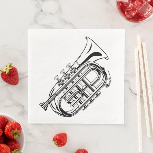 Muziekinstrument voor zwart-wit en witteschets servetten (Insitu)