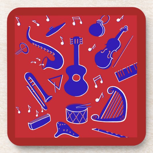 Muziekinstrumenten Bier Onderzetter (Voorkant)