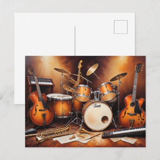 Muziekinstrumenten Briefkaart (Voorkant / Achterkant)