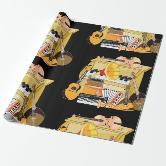 Muziekinstrumenten Cadeaupapier (Uitgerold)