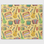 Muziekinstrumenten Cadeaupapier (Vlak)