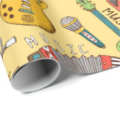 Muziekinstrumenten Cadeaupapier (Rol Hoek)