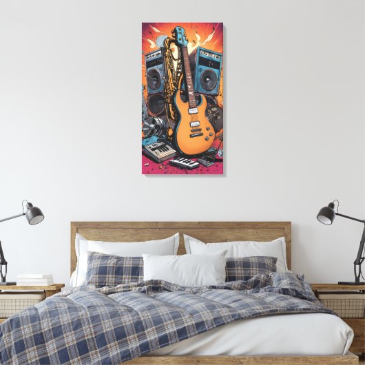 Muziekinstrumenten Canvas Afdruk (Insitu (Slaapkamer))