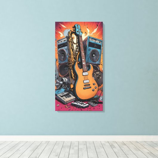 Muziekinstrumenten Canvas Afdruk (Insitu (Houten vloer))