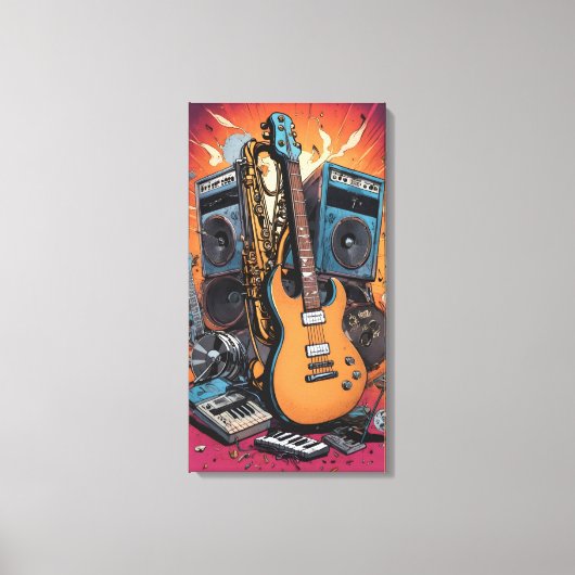 Muziekinstrumenten Canvas Afdruk (Voorkant)