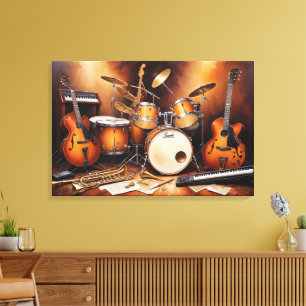 Muziekinstrumenten Canvas Afdruk