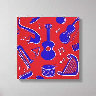 Muziekinstrumenten Canvas Afdruk