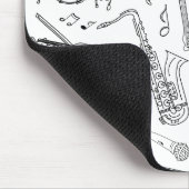 Muziekinstrumenten Collage in zwart-wit Muismat (Hoek)