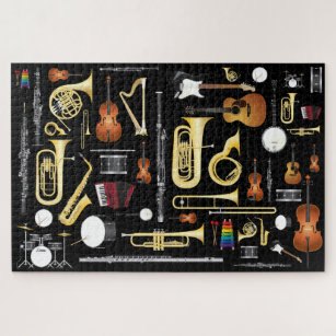 Muziekinstrumenten Collage Musician Gift Legpuzzel