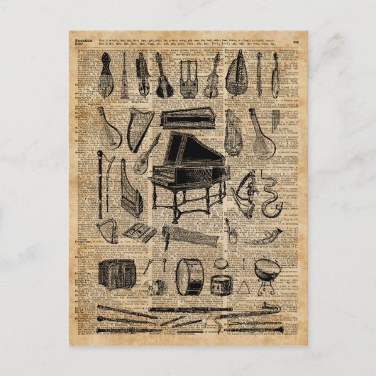  muziekinstrumenten dictionary Art Briefkaart (Voorkant)