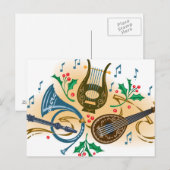 Muziekinstrumenten en heilig briefkaart (Voorkant / Achterkant)