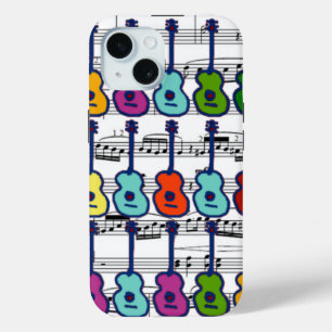 Muziekinstrumenten en noten iPhone 15 case